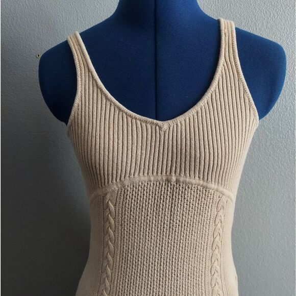 Sofia Vergara Tan Knit Sweater Midi Dress Medium - Picture 3 of 8